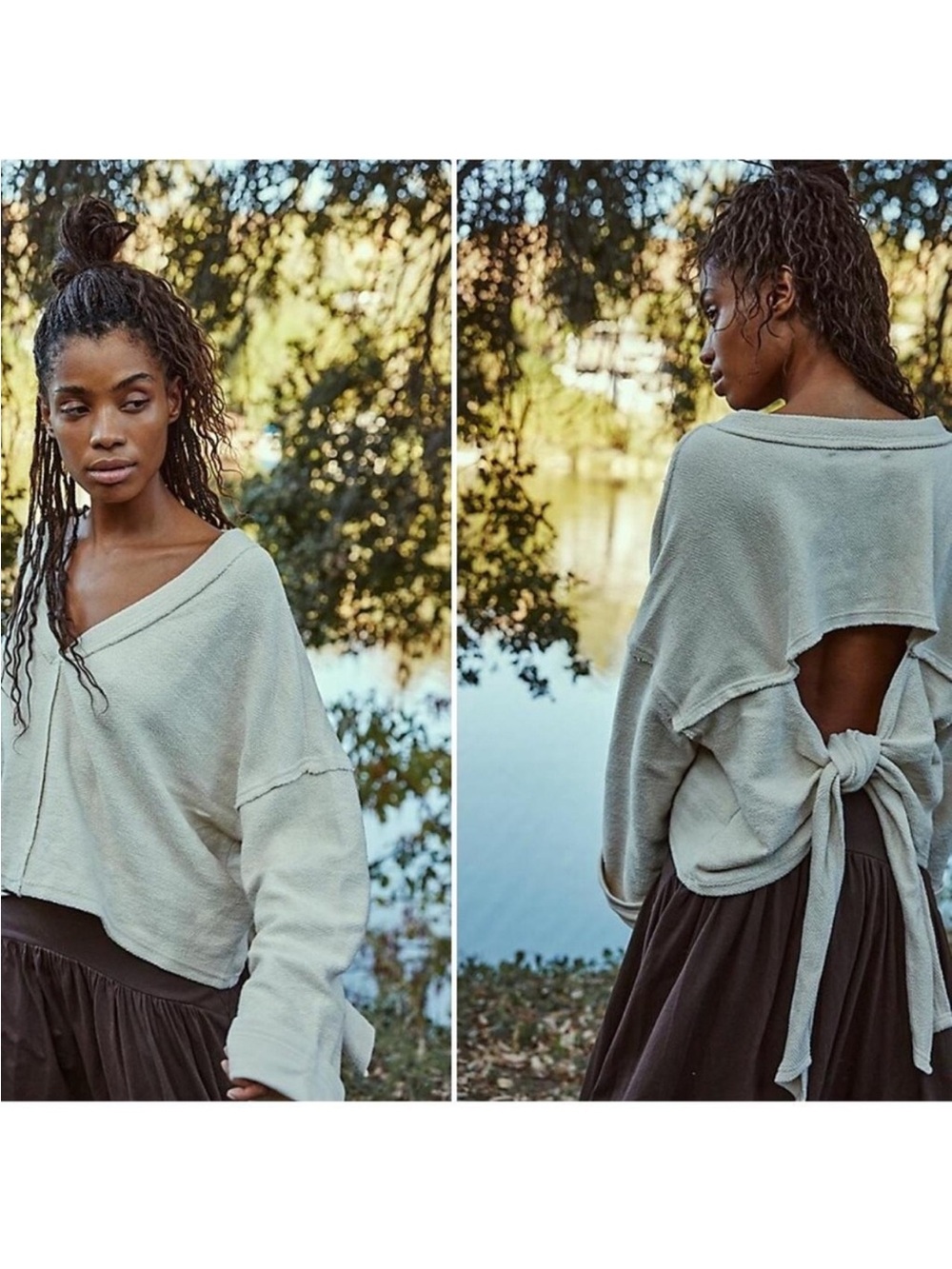 Free People Alyria Open-Back Tie Sweater